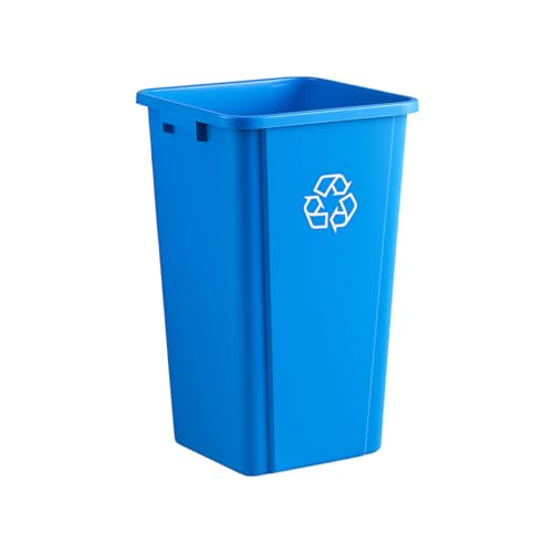 Blue, 25 Gallon Square Commercial Trash Can, Heavy-Duty Garbage Can, Industrial Trash Bin for Restaurants/Commercial Facilities/Warehouses - color: Blue, size: 25 Gallon