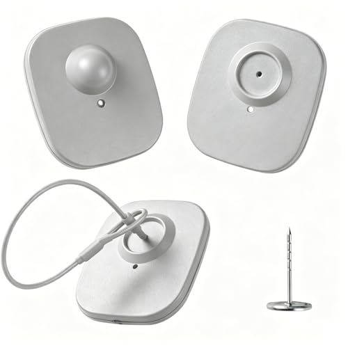 100pcs 8.2Mhz RF Security Clothing Tags Retails EAS Clothes Tag with Clothes Anti-Theft Security Tags,(Gray) - color: Gray
