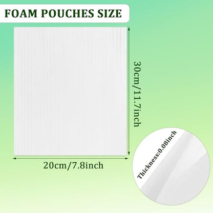 100 Pack Foam Pouches 8x12in, Cushion Foam Wrap for Moving - size: 8x12 inch