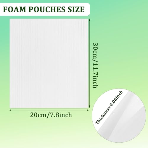 100 Pack Foam Pouches 8x12in, Cushion Foam Wrap for Moving - size: 8x12 inch