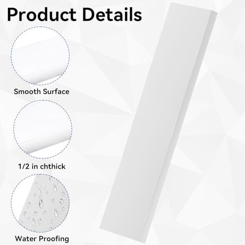 HDPE Plastic Block 1/2in White Plastic Block 12x3In Perfect for Diverse DIY Crafts Industrial Machining and Home Improvement Projects - color: White, size: 12x3x0.5In