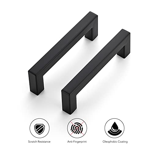 Ravinte Matte Black Cabinet Handles Square Pulls 4 Inch 10 Pack - size: 4-1/2 Inch (4 Inch Hole Center)