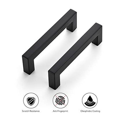 Ravinte Matte Black Cabinet Handles Square Pulls 4 Inch 10 Pack - size: 4-1/2 Inch (4 Inch Hole Center)
