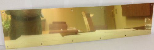 Don-Jo 90 Metal Kick Plate, Polished Brass Finish, 30" Width x 8" Height, 3/64" Thick