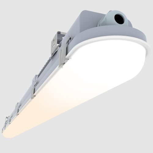 4FT Vapor Tight Light, 5CCT LED Vapor Proof Light 40W/50W/60W/65W/70W 9100lm, 100-277V Input IP65 Waterproof Led Shop Lights for Car Wash, Freezer, Garage, Warehouse, Barn, ETL Listed, 1Pack - size: 1 Pack