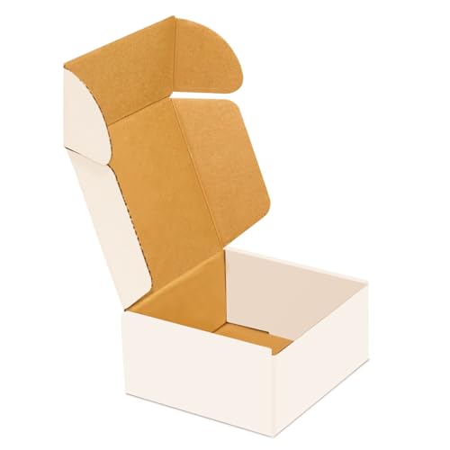 50 pack Small Shipping Box,4x4x2'',Corrugated Mailer,Cardboard Box, White - size: 4x4x2"