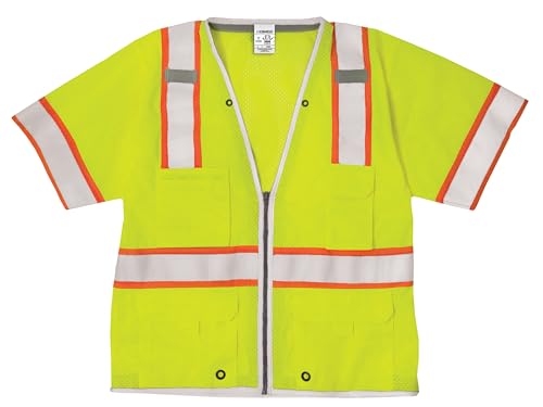 Kishigo 1550 Ultra-Cool Polyester Mesh Brilliant Series Heavy Duty Vest, 2X-Large, Lime - size: XX-Large