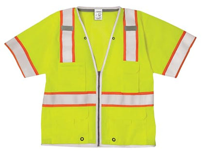 Kishigo 1550 Ultra-Cool Polyester Mesh Brilliant Series Heavy Duty Vest, 2X-Large, Lime - size: XX-Large