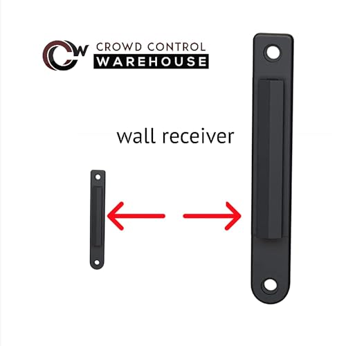 Crowd Control Warehouse WMB-120 Fixed Wall Mount Retractable Belt Barrier - color: Red"DANGER : KEEP OUT"