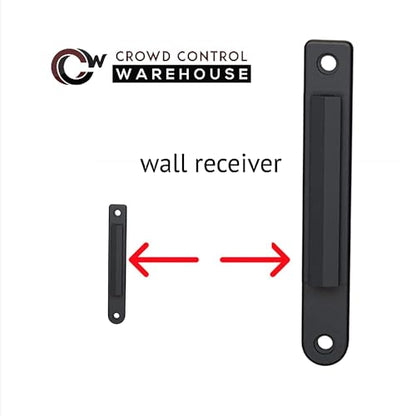 Crowd Control Warehouse WMB-120 Fixed Wall Mount Retractable Belt Barrier - color: Red"DANGER : KEEP OUT"