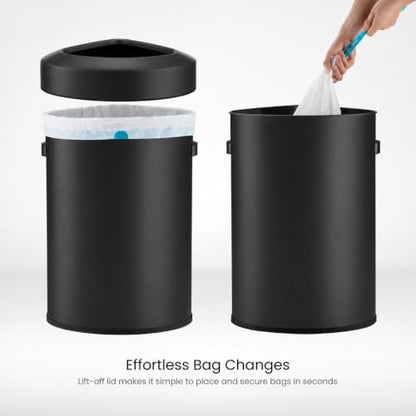 Home Zone Living 16 Gallon Commercial Trash Can with Removable Open Top Lid - color: Matte Black, size: Triangular