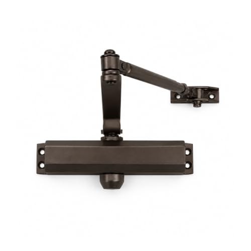 Door Closer, Commercial Grade 2 Hydraulic Closer, Spring Size 4, Surface Mount, Self-Closing, Adjustable Sweep & Latch Speed, Duronotic Bronze Finish - color: Duronic Anodized