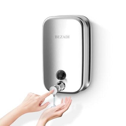 Commercial Soap Dispenser Stainless Steel Wall Mount for Bathroom and Kitchen with Premium Anti-Leak Pump and Corrosion-Proof Lining, 800ML 8182 - size: 800ml