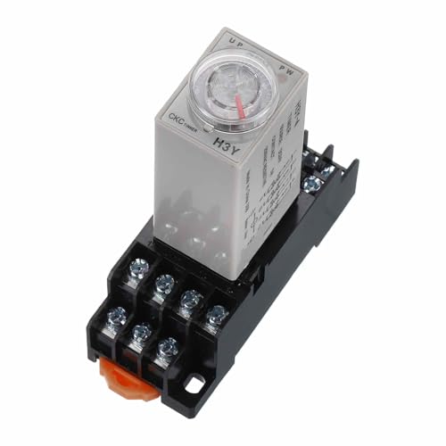 MECCANIXITY DC24V Timer Relay, 4PDT Time Relay Timing Delay ON Time 14 Pin 2S-60S Knob Control, H3Y-4