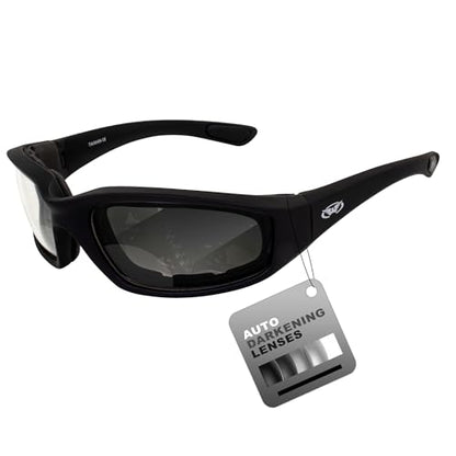 Global Vision Kickback Auto-Darkening Photochromic Bifocal Safety Glasses Clear to Smoke, Padded Frame, ANSI Z87.1 Certified - color: +1.5 Bifocal