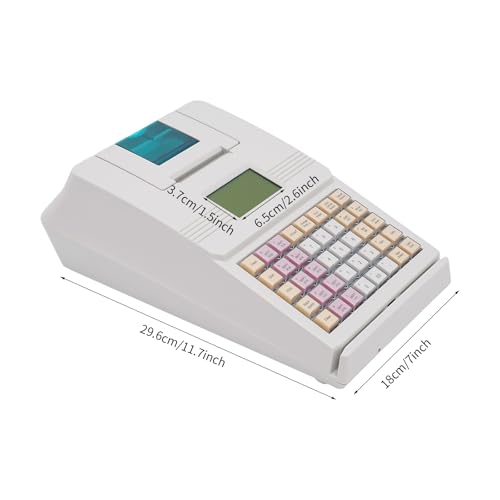 40 Keys Electronic Cash Register for Business with 8-Bit LCD Display & 10,000 Plus, Commercial Cash Management System, POS Casher for Retail Store Restaurant Supermarket, White - color: White, size: 40 Keys