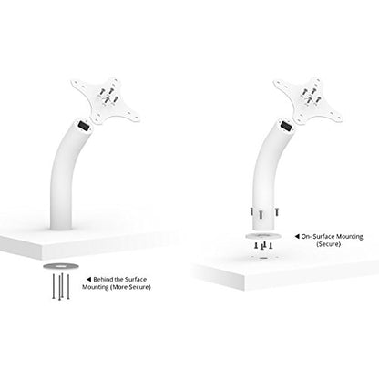 VidaMount White Enclosure and Fixed Neck Wall/Table Surface Mount [Bundle] Compatible with iPad 2/3/4 - color: White, size: iPad 2/3/4