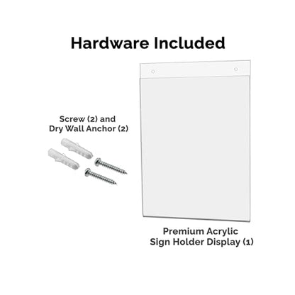 Marketing Holders 10 Pack Wall Sign Holder with Screw Holes and Hanging Hardware for 8" x 10" Ads Directory Price List Building Map Warning Not an Exit Notice Clear Acrylic Signs - size: 8"w x 10"h