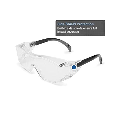 Gateway Safety 6966 Cover2 Safety Glasses Protective Eye Wear - Over-The-Glass (OTG), IR Filter Shade 5.0 Lens, Black Temple