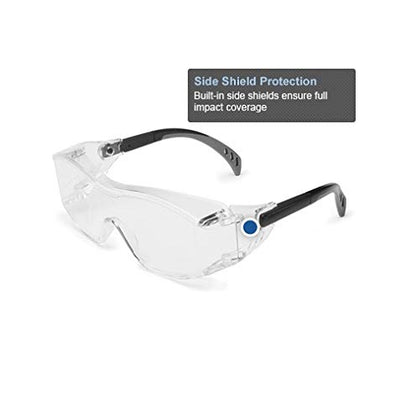Gateway Safety 6966 Cover2 Safety Glasses Protective Eye Wear - Over-The-Glass (OTG), IR Filter Shade 5.0 Lens, Black Temple