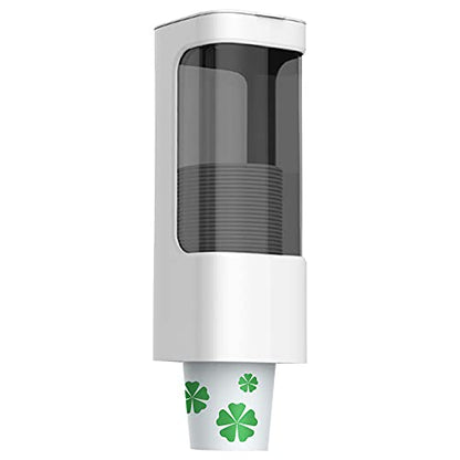 Cup Dispenser, Wall Mount Water Cooler Cups Holder Fit 3-5oz Cup - color: White