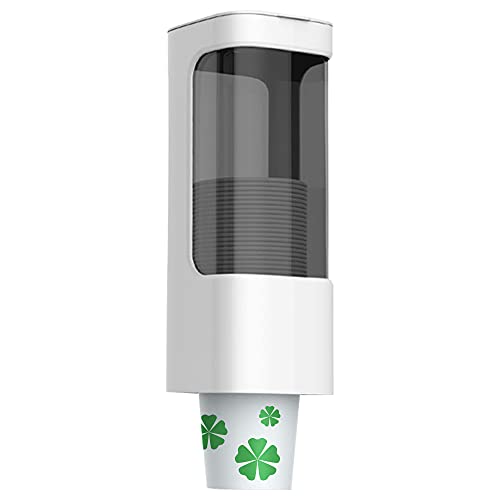 Cup Dispenser, Wall Mount Water Cooler Cups Holder Fit 3-5oz Cup - color: White