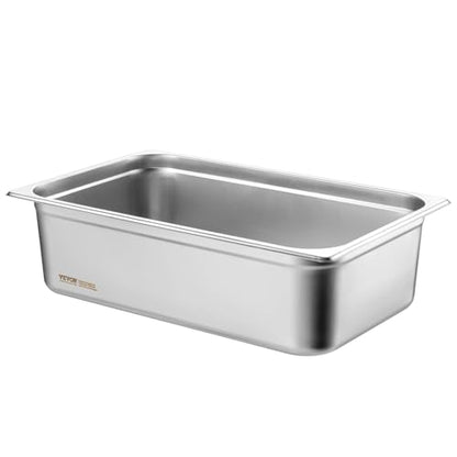 VEVOR 6 Pack Hotel Pans, Full Size 0.8mm Thick 6-Inch Deep Commercial Stainless Steel Restaurant Steam Table Pan, Catering Storage Food Pan, for Industrial & Scientific - size: 1/1 Size, style: 6 Inch Deep Thickened
