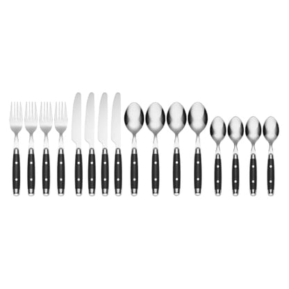 Cambridge Jubilee Black Stainless Steel Silverware Set for 4, 16-Piece - color: Black
