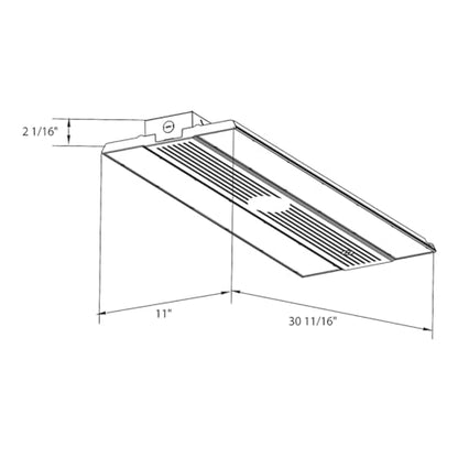 RAB RBAY17L LED Linear High Bay, 260/320/400W, 35/40/50K, Compact Design, Adjustable Power and Color Temperature, 120-277V, Includes Chain and V-Hook for Mount