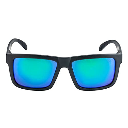 X Power ANSI Z87+ Extra Large Weekenders Impact Resistant Safety Sunglasses - color: 010 Black & Carbon Fiber Frame / Green Mirror Lens, size: X-Large