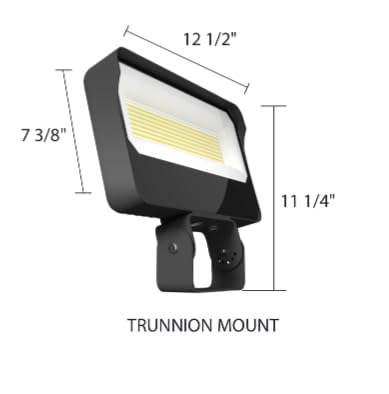 RAB Lighting X34XLT Adjustable General Purpose Flood Light, 3000K/4000K/5000K Selectable, 95/110/130W Adjustable, 0-10V Dim to 10%, Dusk to Dawn Photocell, 120-277V, Trunnion Mount, Bronze
