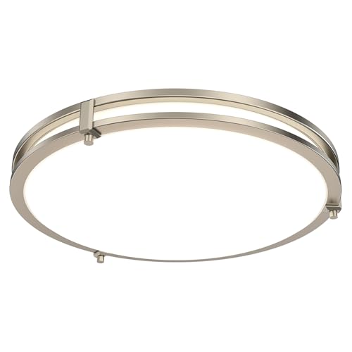 Juno Saturn Flush Mount Ceiling Light with Switchable Color Temperature (2700K-5000K), 16-Inch, Brushed Nickel - color: Brushed Nickel, size: 16-Inch