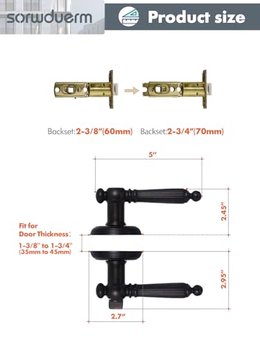 1 Pack Oil Rubbed Bronze Door Lever with Lock and Key Entry Door Handle Door Lever Bedroom and Bathroom Zinc Alloy - color: Oil Rubbed Bronze