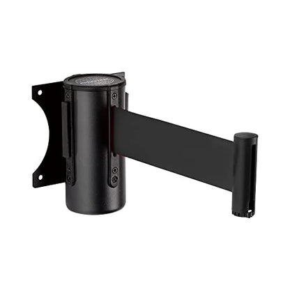 DuraSteel Wall Mount Crowd Control Retractable Belt Barrier - 9.2 Ft Black Retractables Barrier Belt, Crowd Control Barriers Do Not Enter Line Dividers for Crowds NOT Stanchions with Retractable Belts - color: Black Belt, size: Black Body