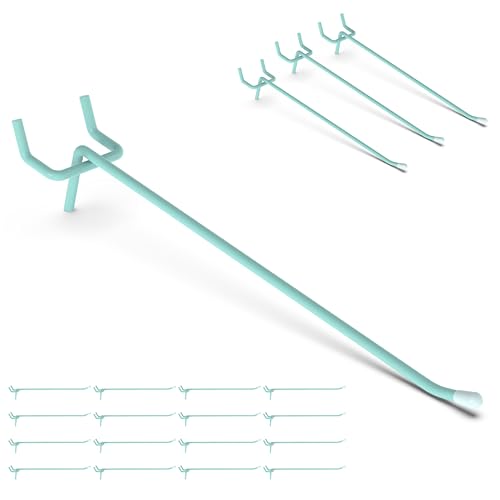 HUHOLE 50 Pack 6 Inch Blue Pegboard Hooks with Rubber Tips - color: Blue, size: 6 Inch