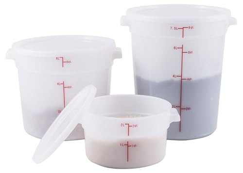 Winco 8 qt White Round Plastic Storage Container
