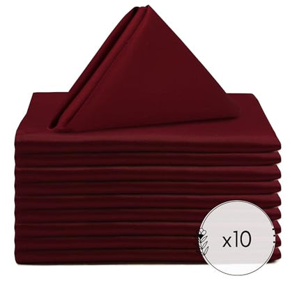 Your Chair Covers - 10 Pack 20 Inch L'Amour Satin Napkins, Oversized, Double Folded and Hemmed Table Napkins for Restaurant, Bistro, Wedding, Thanksgiving and Christmas (Burgundy) - color: Burgundy