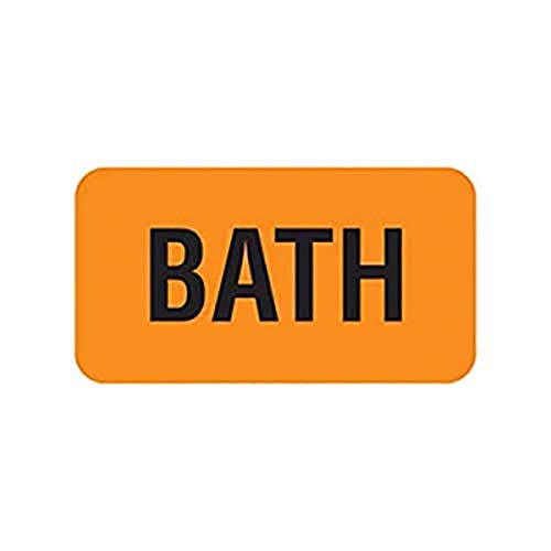 Tabbies V-AN216 560Ct 1-5/8x7/8in Bath Veterinary Labels, Fluor Orange - size: 1-5/8" x 7/8", 560 Count (Pack of 1), style: BATH
