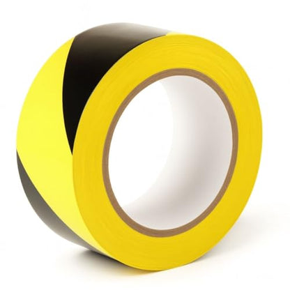 GTSE - Black/Yellow Vinyl PVC Floor Tape 2 inch x 108ft Safety Marking Tape - color: Black & Yellow, size: 2" x 108 ft