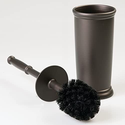 mDesign Metal Freestanding Slim Toilet Bowl Brush and Holder - color: Espresso, size: Pack of 1