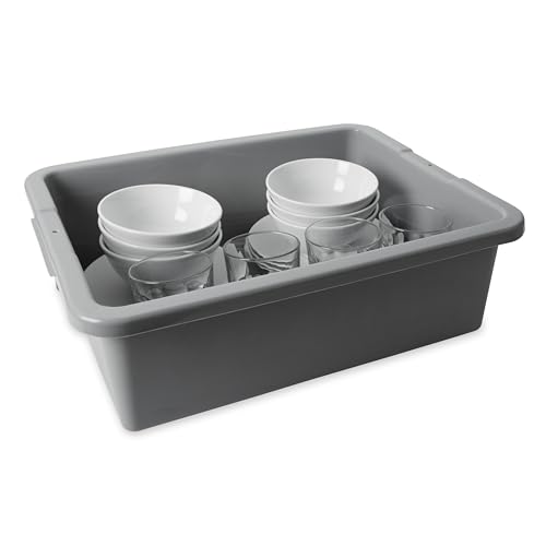 Rubbermaid Commercial Products Standard Bus/Utility Box, 7-Gallon, Gray - color: Gray, size: 7 Gallon, style: Undivided