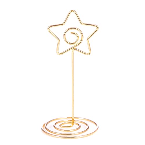 12pcs Table Number Holders Metal, 3.35 inch Place Card Stands for Wedding Centerpieces, Birthday Party - Table Card & Photo Picture Holders (Gold-Star Shaped) - color: Gold-Star Shaped