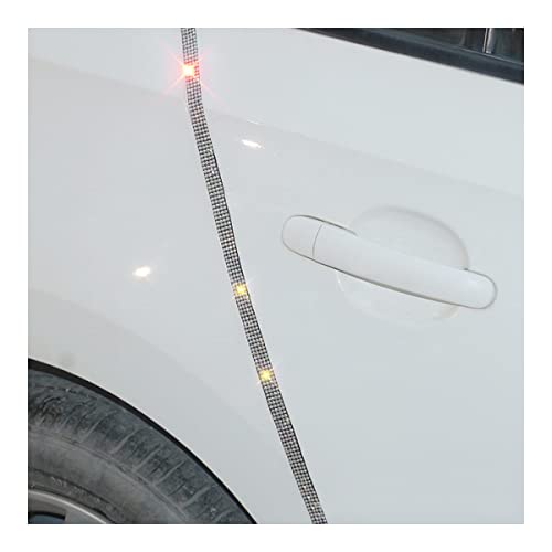 4 Pack 35.4 Inch Rhinestone Door Edge Guard Strips, White - color: White