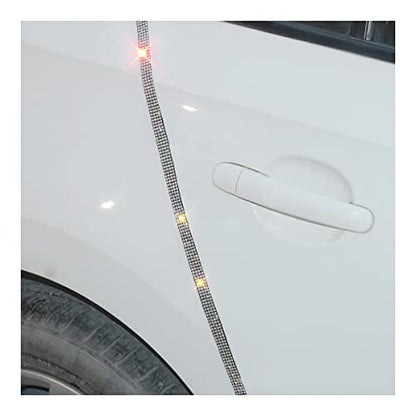 4 Pack 35.4 Inch Rhinestone Door Edge Guard Strips, White - color: White