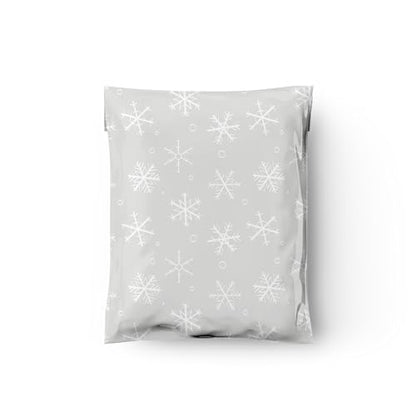 10x13 (100) Winter Snowflakes Designer Poly Mailers Waterproof Self Sealing Tear Resistant Polymailers Shipping Envelopes Premium Printed Bags For Small Businesses - color: Winter Snowflakes, size: 10x13