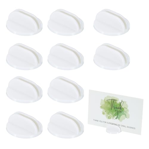 PATIKIL Mini Card Stands (2mm /0.08" White) (25Pcs) Plastic Round Place - color: White
