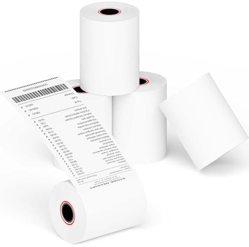 3 1/8 x 230ft Thermal Receipt Paper Rolls 5 Rolls - 48 GSM - size: 3 1/8" x 230'