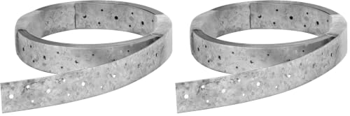 GBGS 32ft Galvanized Perforated Strap Tie Brace,2" Width Steel Coiled Strapping,20 Gauge (Pack of 2) - size: Width:2"(50.8 mm) (Pack of 2)
