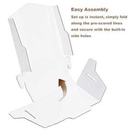 Yarlung 30 Pack Cardboard Brochure Holder, 4.3 x 6.3 Inches Corrugated Pamphlet Holder, Literature Paper Flyer Display Stand for Menus Bookmarks Booklets Journals, White