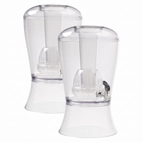 CreativeWare 3 Gallon Beverage Dispenser With Ice Cylinder And Fruit Infuser (Pack of 2) - size: 3 Gallon (Pack of 2)